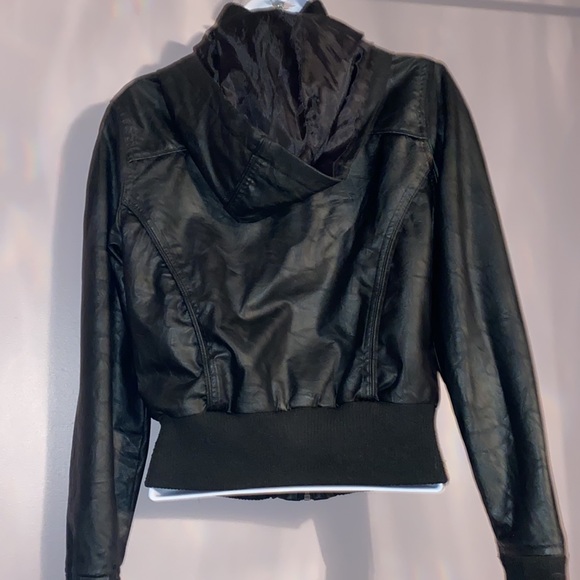 Hooded Leather jacket - Picture 2 of 4
